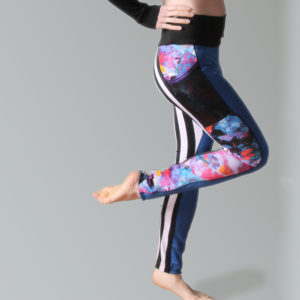 Colorful leggings on a woman's body